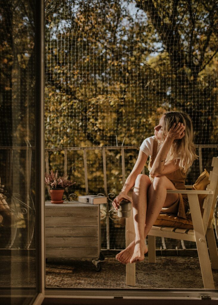 woman pondering her thoughts